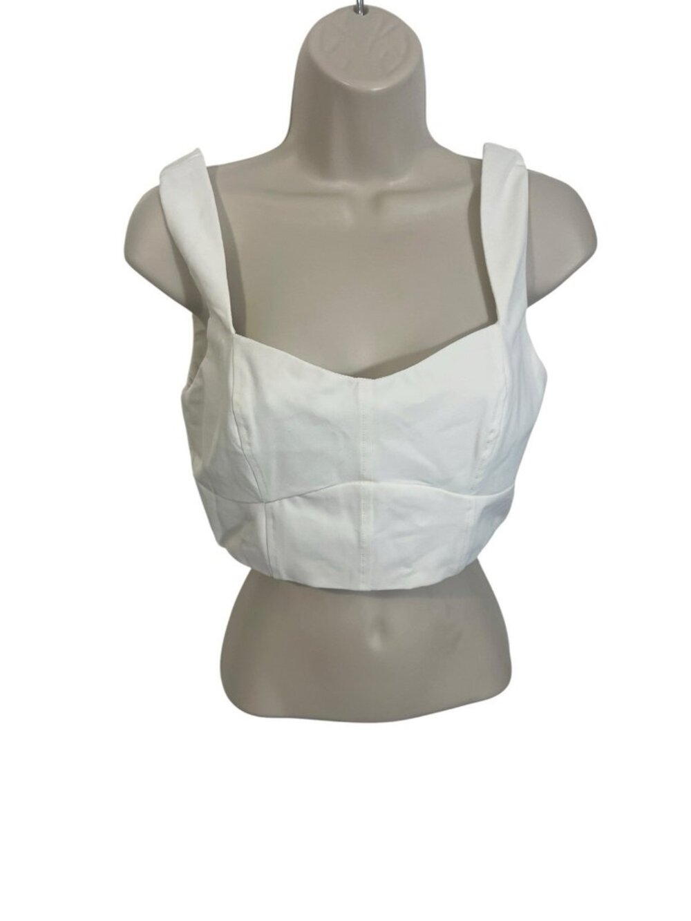 SHOWPO Women's Size 4 US Livienne Crop Top in Cream Back Zipper